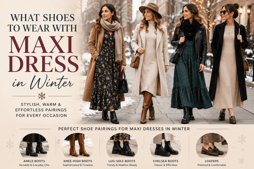 What Shoes to Wear With a Maxi Dress in Winter: Stylish Pairings for Warm and Chic Outfits What Shoes to Wear With a Maxi Dress in Winter: Stylish Pairings for Warm and Chic Outfits